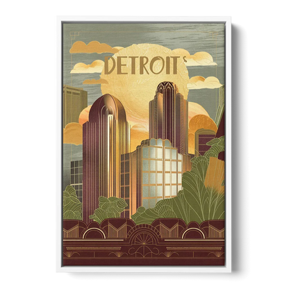 Detroit Architectural Beauty - White Frame Canvas