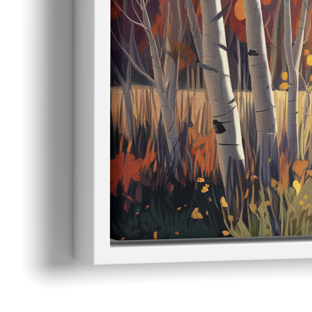 Aspen Majestic Landscape - Close-Up White Frame Canvas