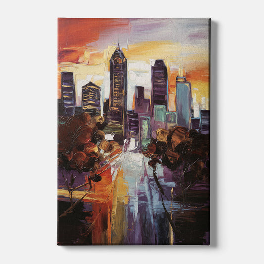 Atlanta Vintage Skyline - Canvas Wall Art