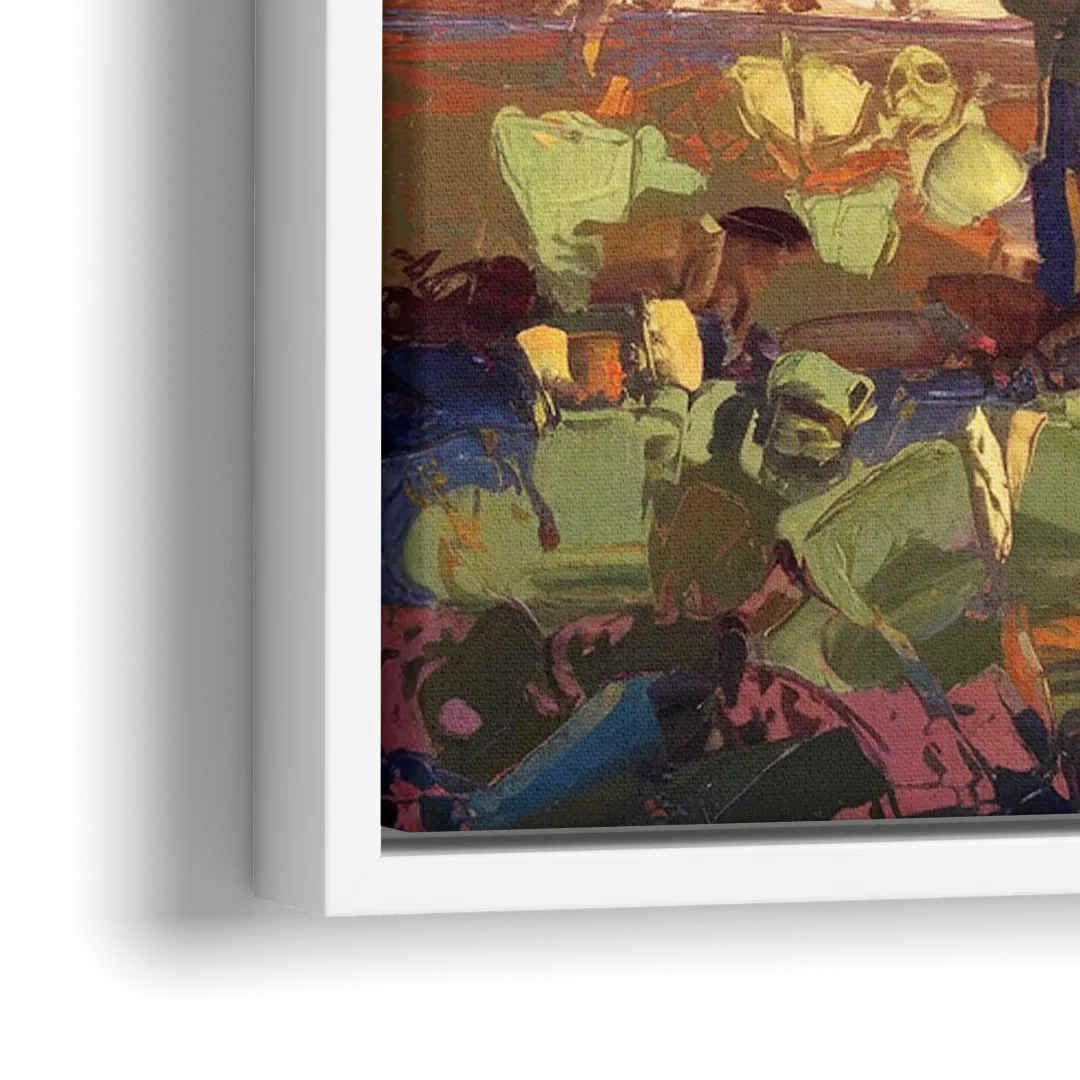 Phoenix Desert Horizon Scene - Close-Up White Frame Canvas