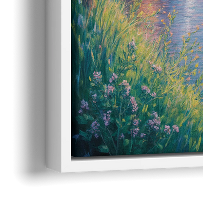 Montmorency Falls Panorama - Close-Up White Frame Canvas