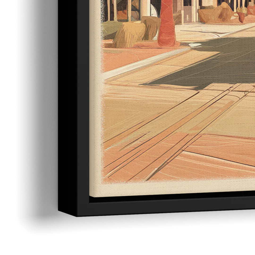 Chandler Downtown Streets - Close-Up Black Frame Canvas