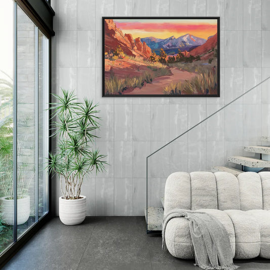 Colorado Springs Scenic Trails - Living Room Black Frame Canvas