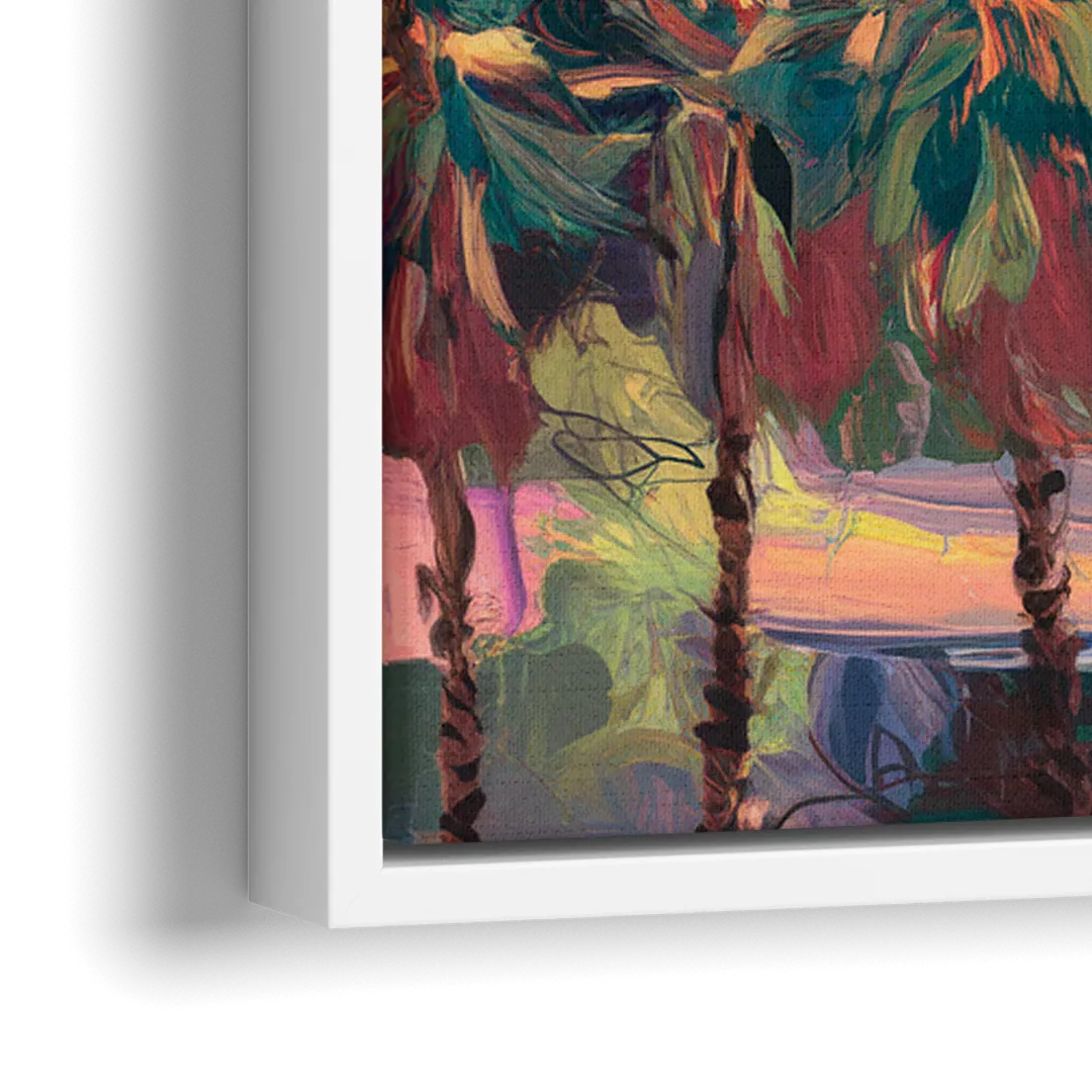 Corona Skyline Sunset - Close-Up White Frame Canvas