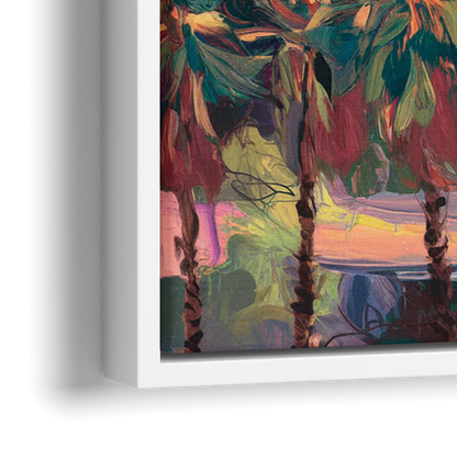 Corona Skyline Sunset - Close-Up White Frame Canvas