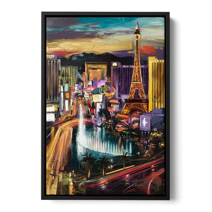 Las Vegas Iconic Strip - Black Frame Canvas