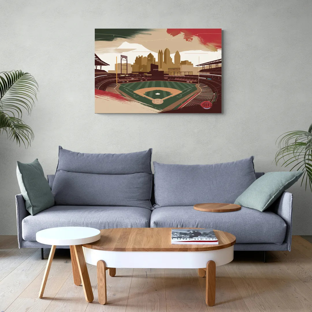Cincinnati Reds Vintage Moments - Canvas Wall Art Living Room