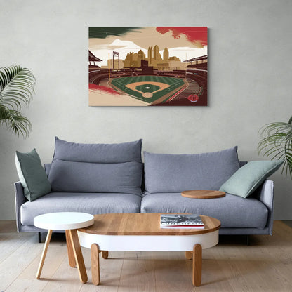 Cincinnati Reds Vintage Moments - Canvas Wall Art Living Room