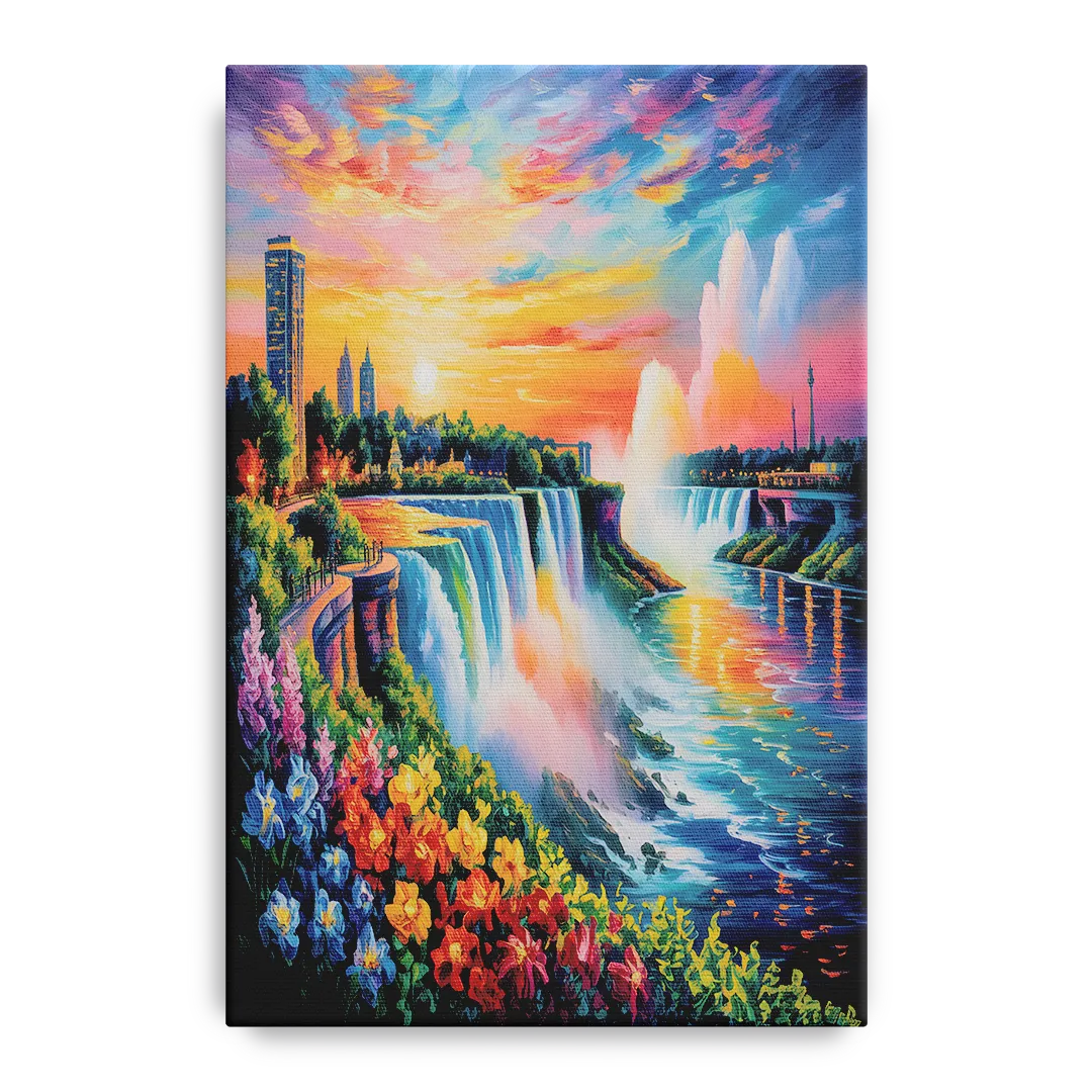 Niagara Falls Sunset Glow - Canvas Wall Art