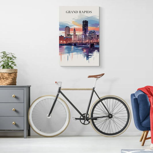 Grand Rapids Historic Landmarks - Canvas Wall Art Living Room