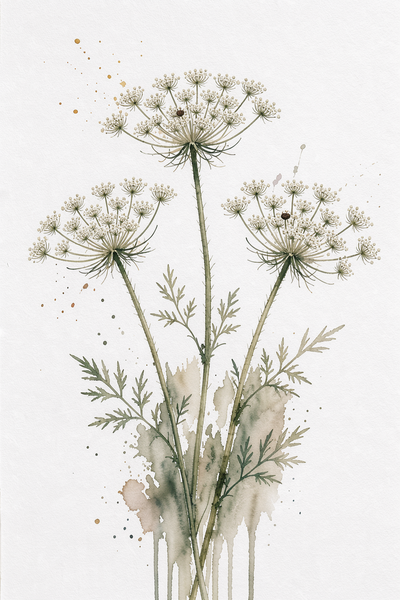 Calming Wall Art for Bedroom with Queen Anne's Lace - Canvas Wall Art