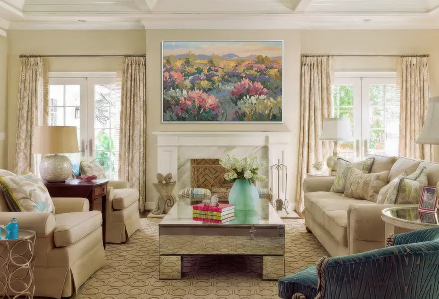 Framed Canvas Art Cozy Living Room