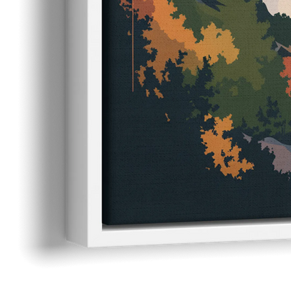 Niagara Falls at Sunset - Close-Up White Frame Canvas