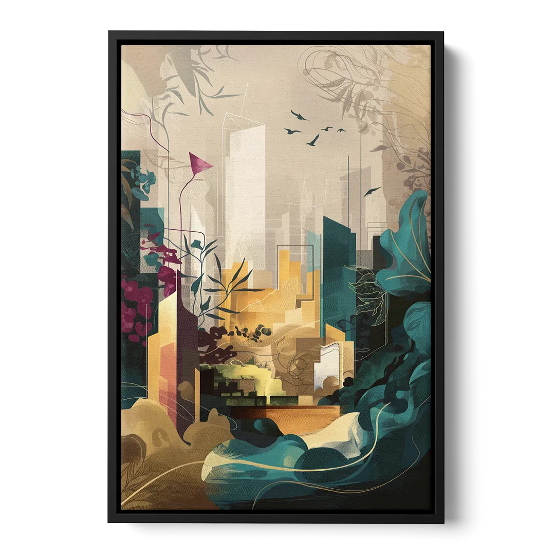 Anaheim Urban Charm - Black Frame Canvas