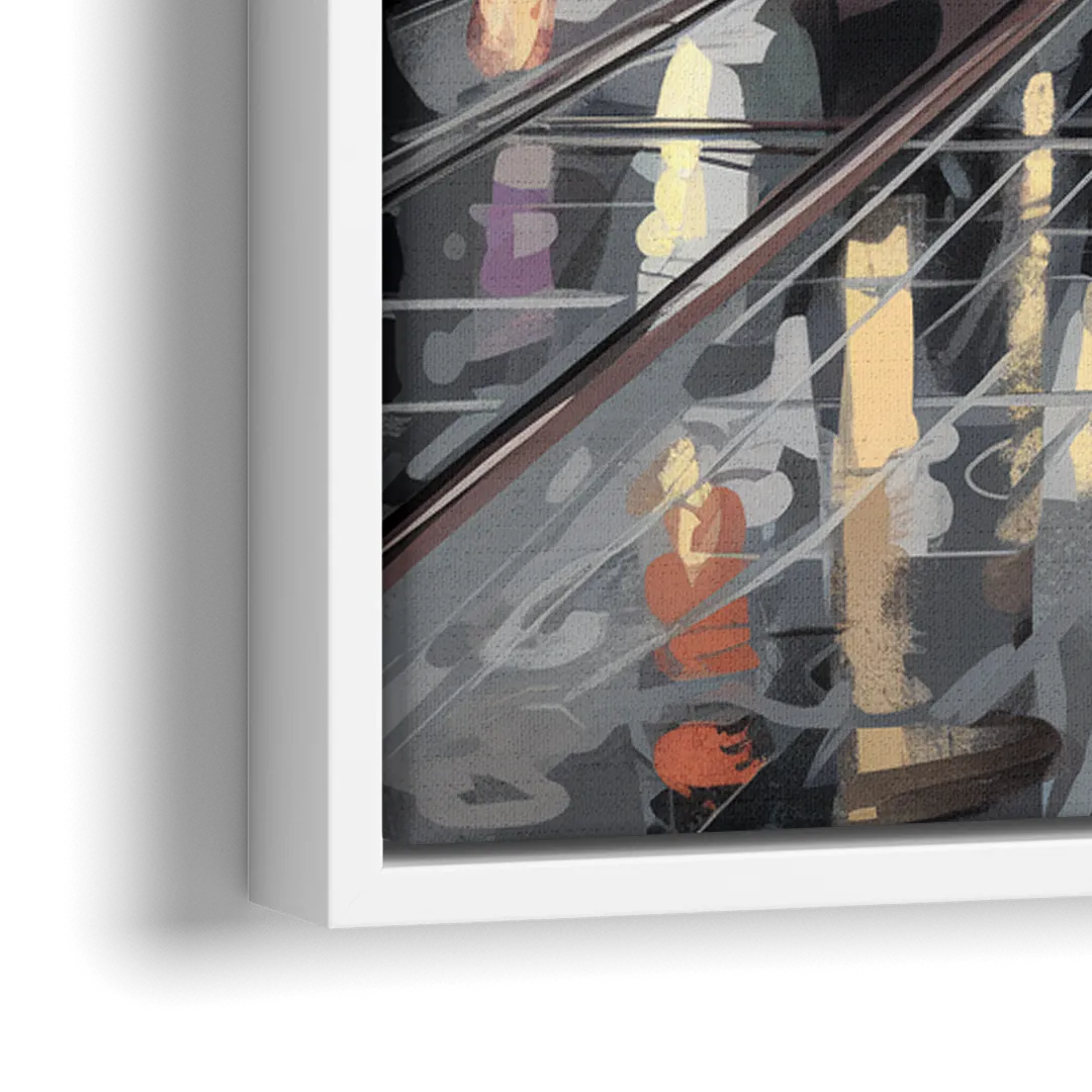 Kansas City Street Scenes - Close-Up White Frame Canvas