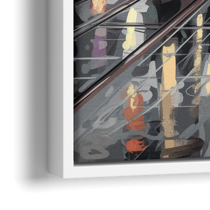 Kansas City Street Scenes - Close-Up White Frame Canvas