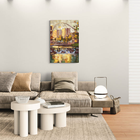 Greenville Downtown Streetscape - Canvas Wall Art Living Room