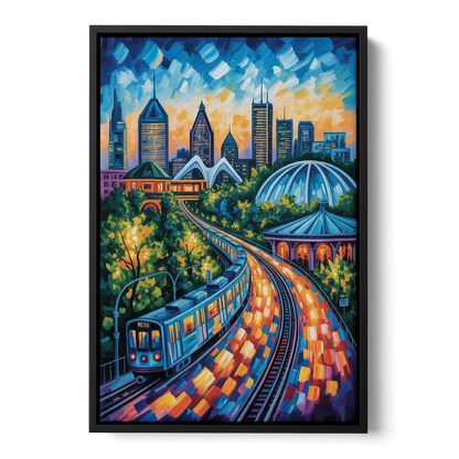 Montreal Metro Art - Black Frame Canvas