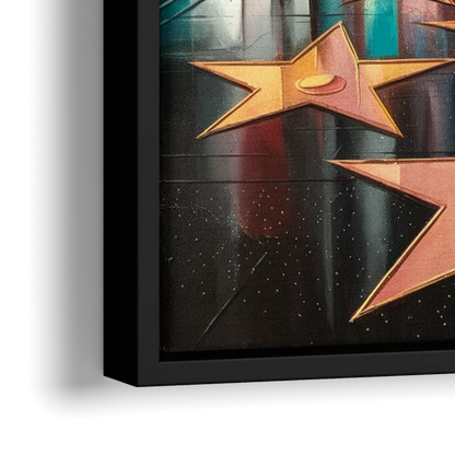 Los Angeles Hollywood Walk of Fame Iconic - Close-Up Black Frame Canvas