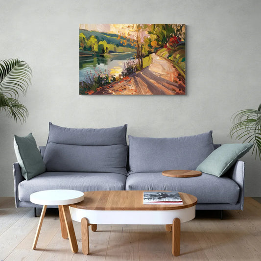 Riverside Nature Trails - Canvas Wall Art Living Room