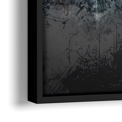 Dallas Cityscape Panorama - Close-Up Black Frame Canvas