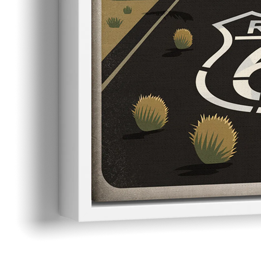 Springfield Route 66 - Close-Up White Frame Canvas