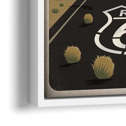 Springfield Route 66 - Close-Up White Frame Canvas
