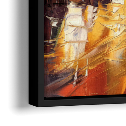 Fort Worth Sundance Square Lights - Close-Up Black Frame Canvas