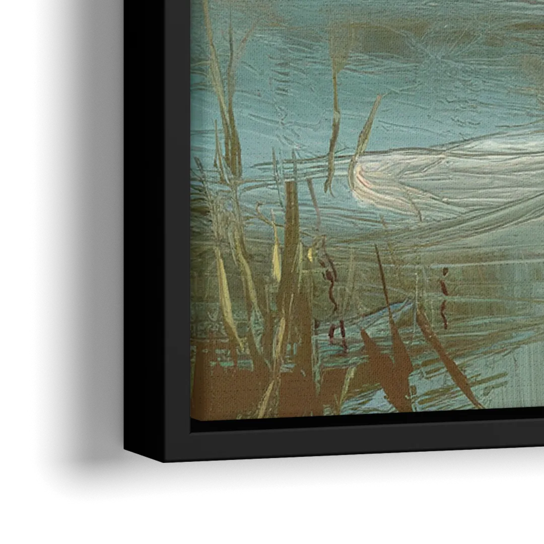 Madison Lake Mendota Serenity - Close-Up Black Frame Canvas