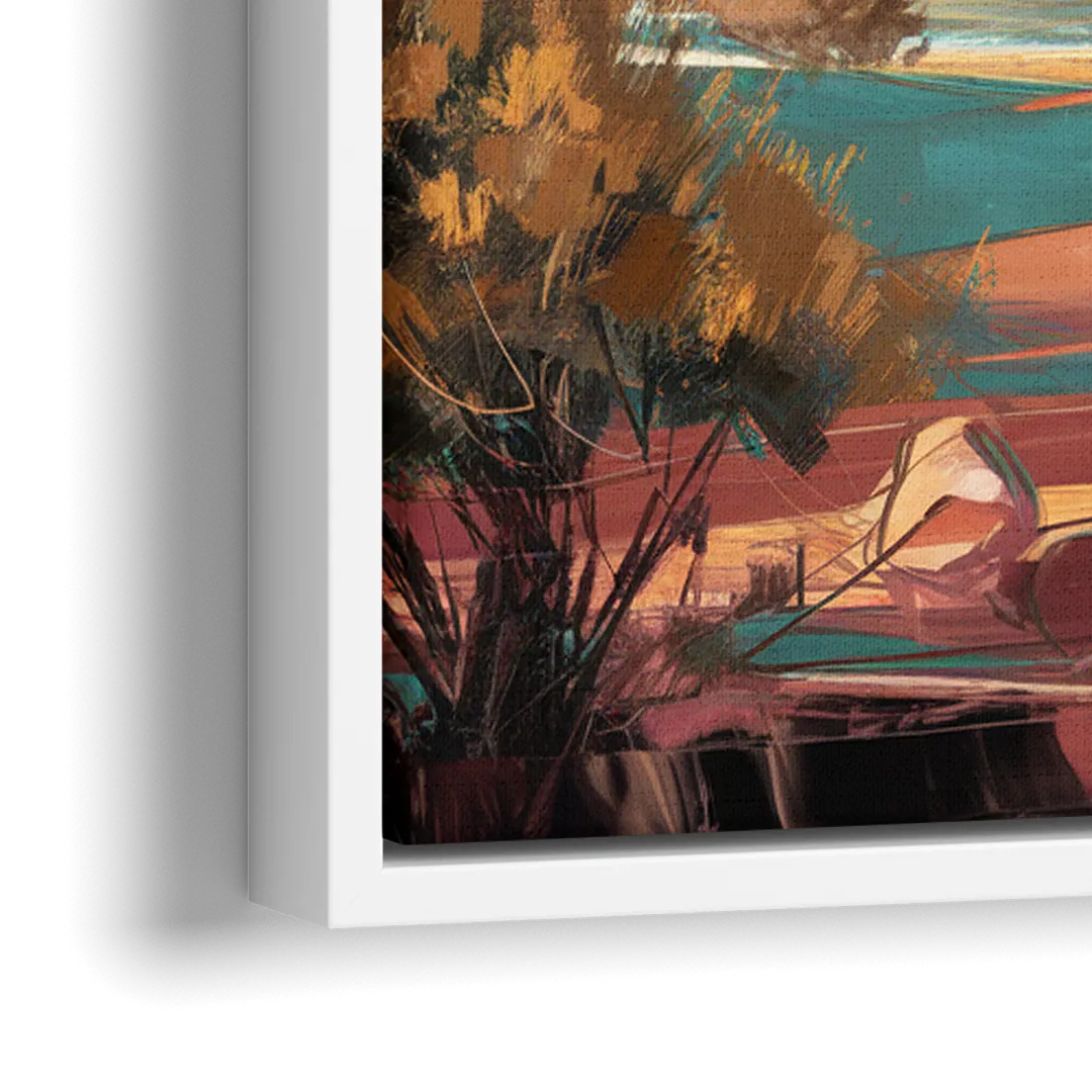 Mesa City Skyline - Close-Up White Frame Canvas