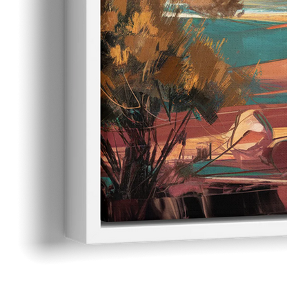 Mesa City Skyline - Close-Up White Frame Canvas