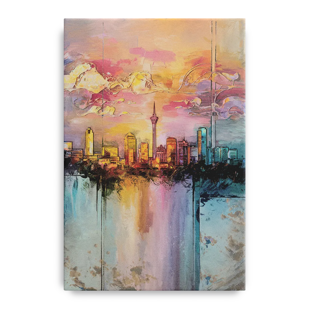 San Antonio Skyline Sunset - Canvas Wall Art
