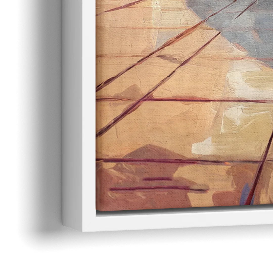 Chicago Cloud Gate Reflection - Close-Up White Frame Canvas