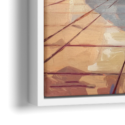 Chicago Cloud Gate Reflection - Close-Up White Frame Canvas