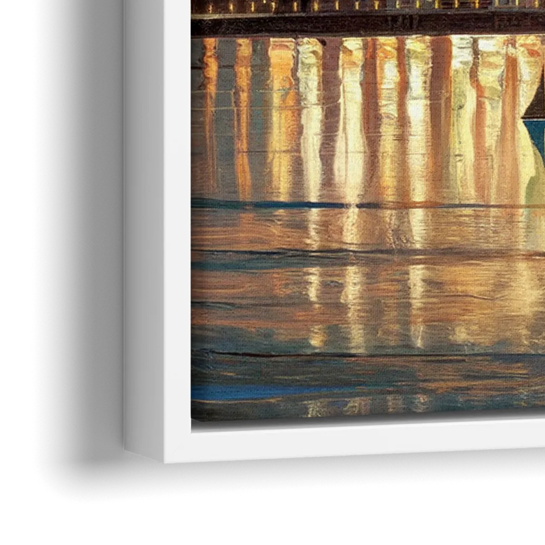 New York City Artistic View - Close-Up White Frame Canvas