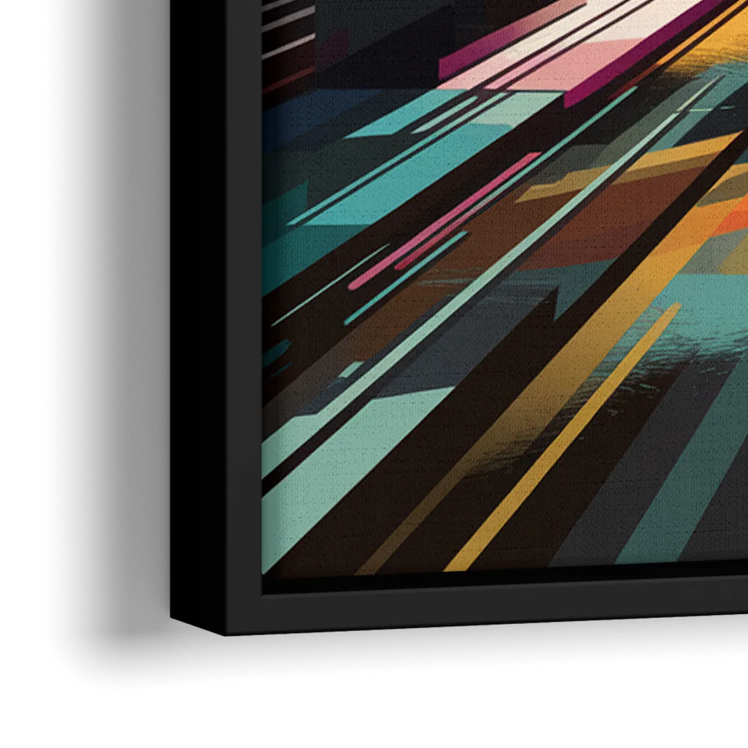 Garland Vibrant Streets - Close-Up Black Frame Canvas