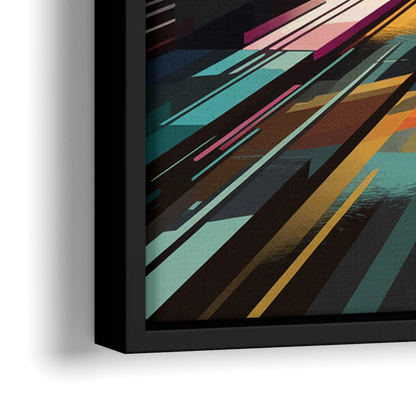 Garland Vibrant Streets - Close-Up Black Frame Canvas