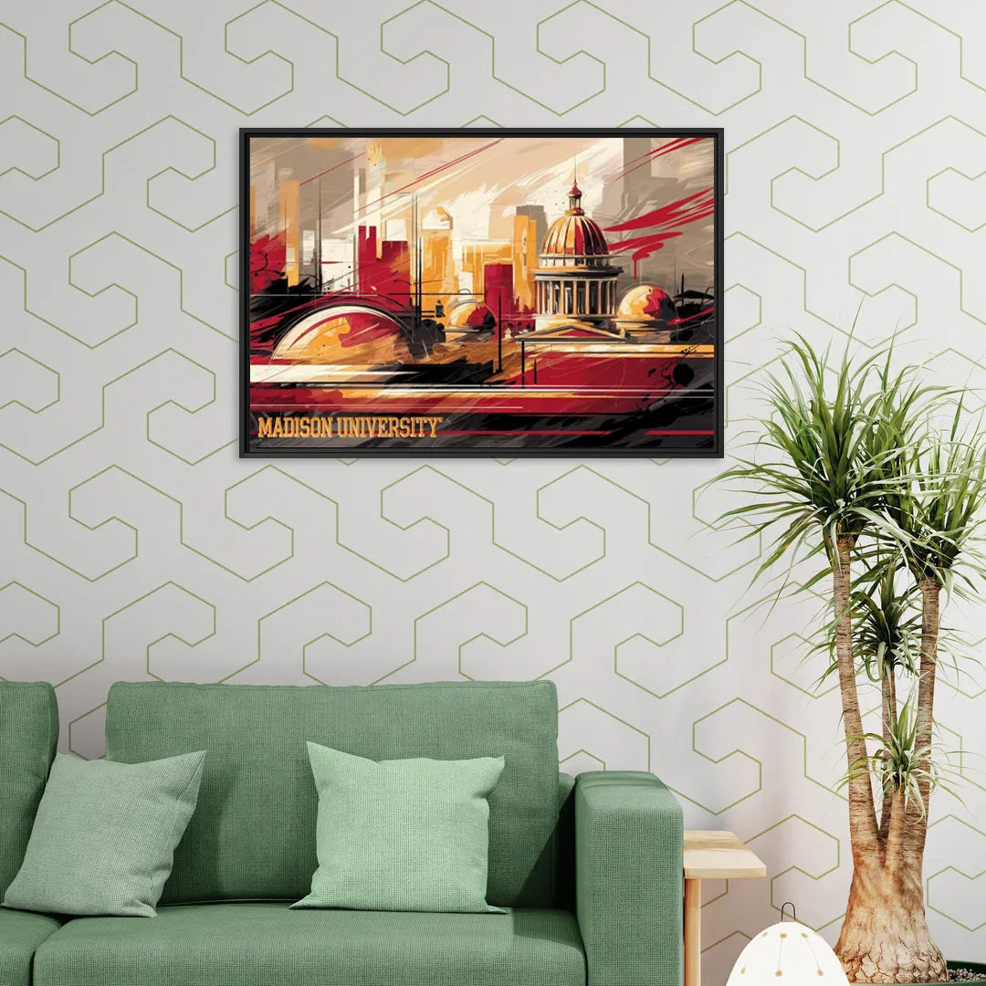 Madison University Spirit - Living Room Black Frame Canvas