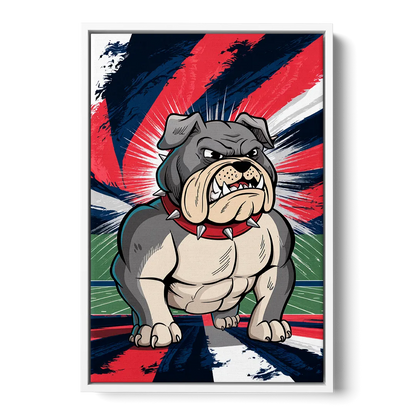 Fresno State Bulldogs Pride - White Frame Canvas