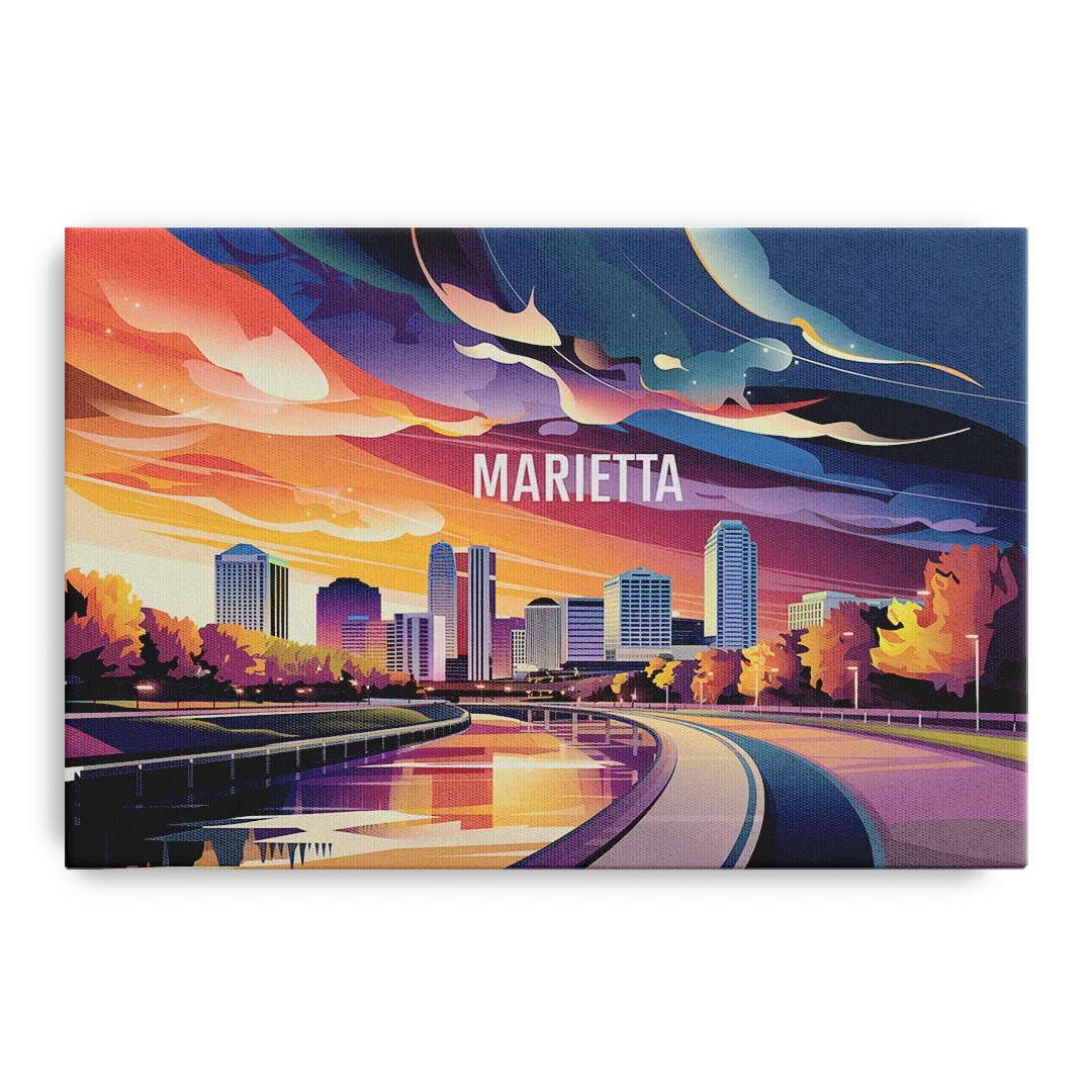 Marietta Skyline Sunset - Canvas Wall Art
