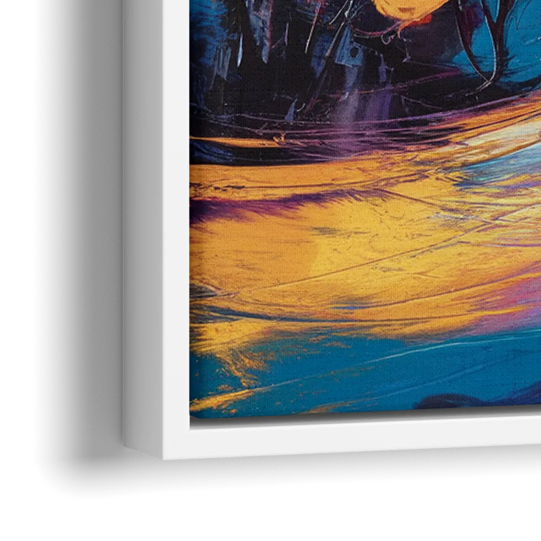 Colorado Springs Skyline Sunset - Close-Up White Frame Canvas