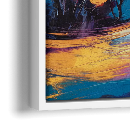 Colorado Springs Skyline Sunset - Close-Up White Frame Canvas