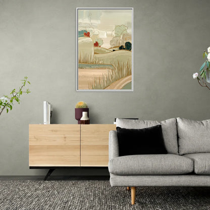 Plano Suburban Charm - Living Room White Frame Canvas