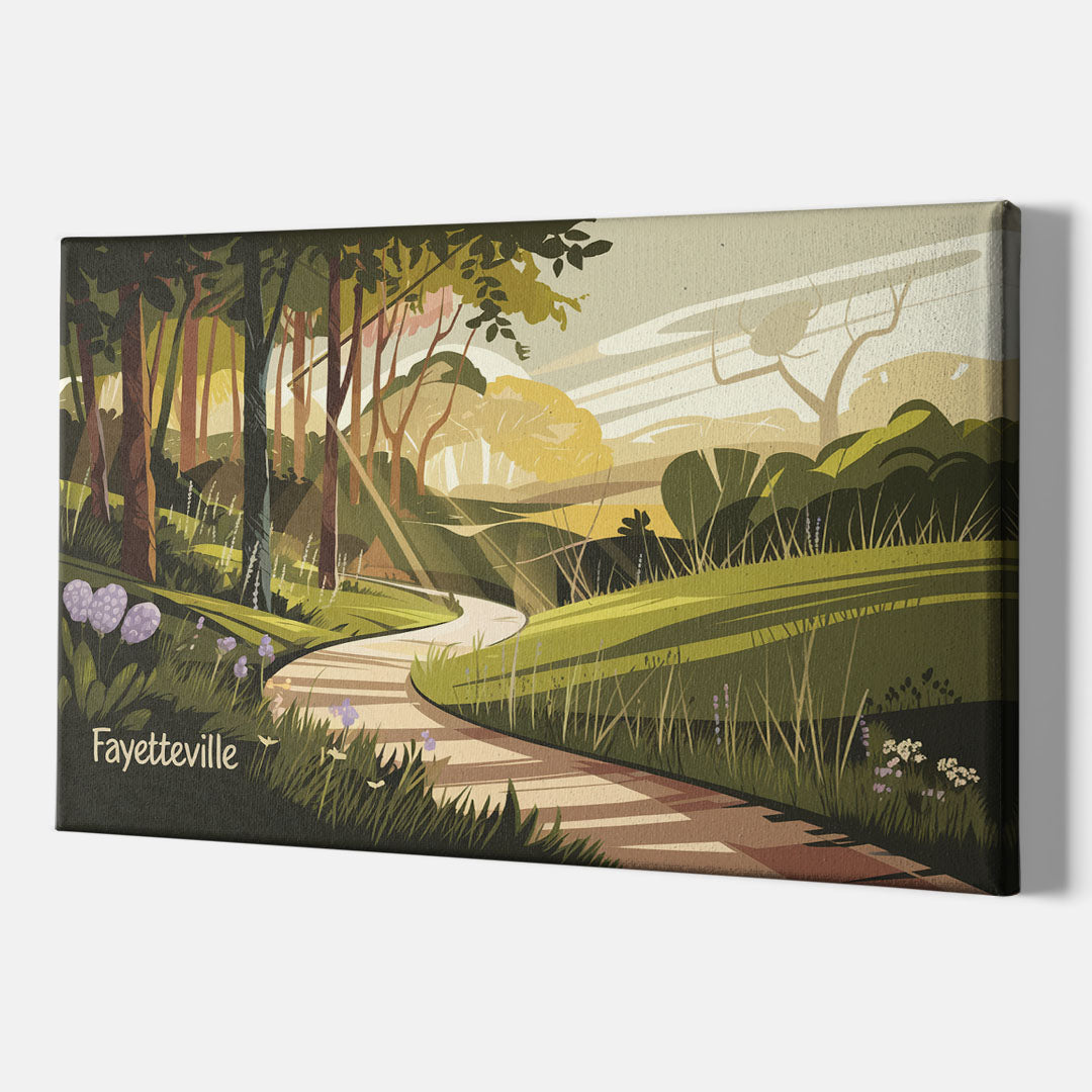Fayetteville Scenic Trails - Canvas Wall Art Indoor
