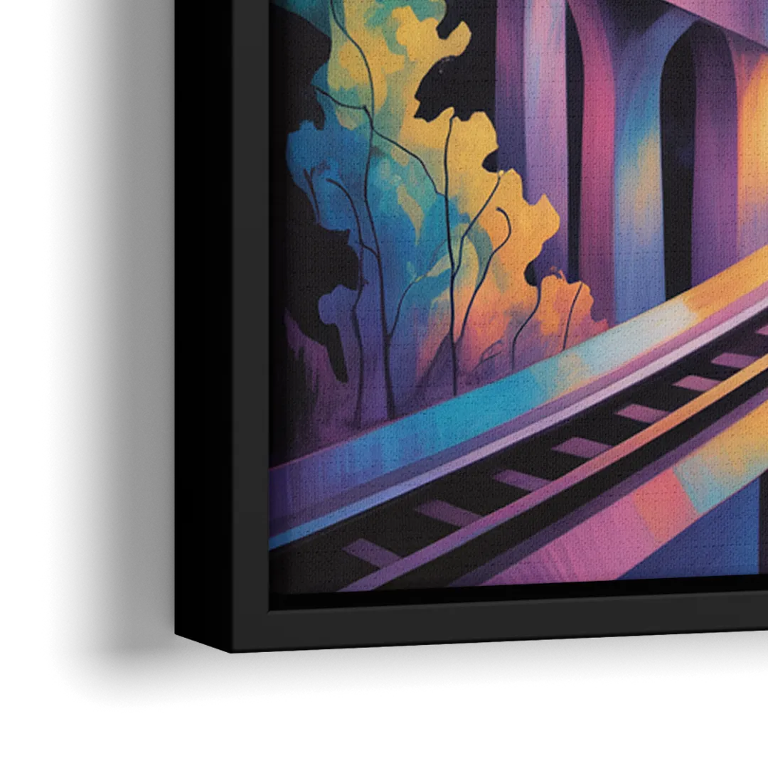 Vancouver SkyTrain - Close-Up Black Frame Canvas