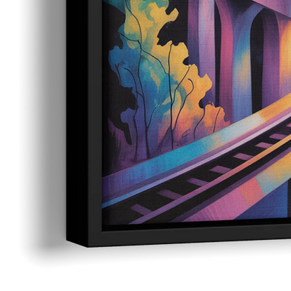 Vancouver SkyTrain - Close-Up Black Frame Canvas