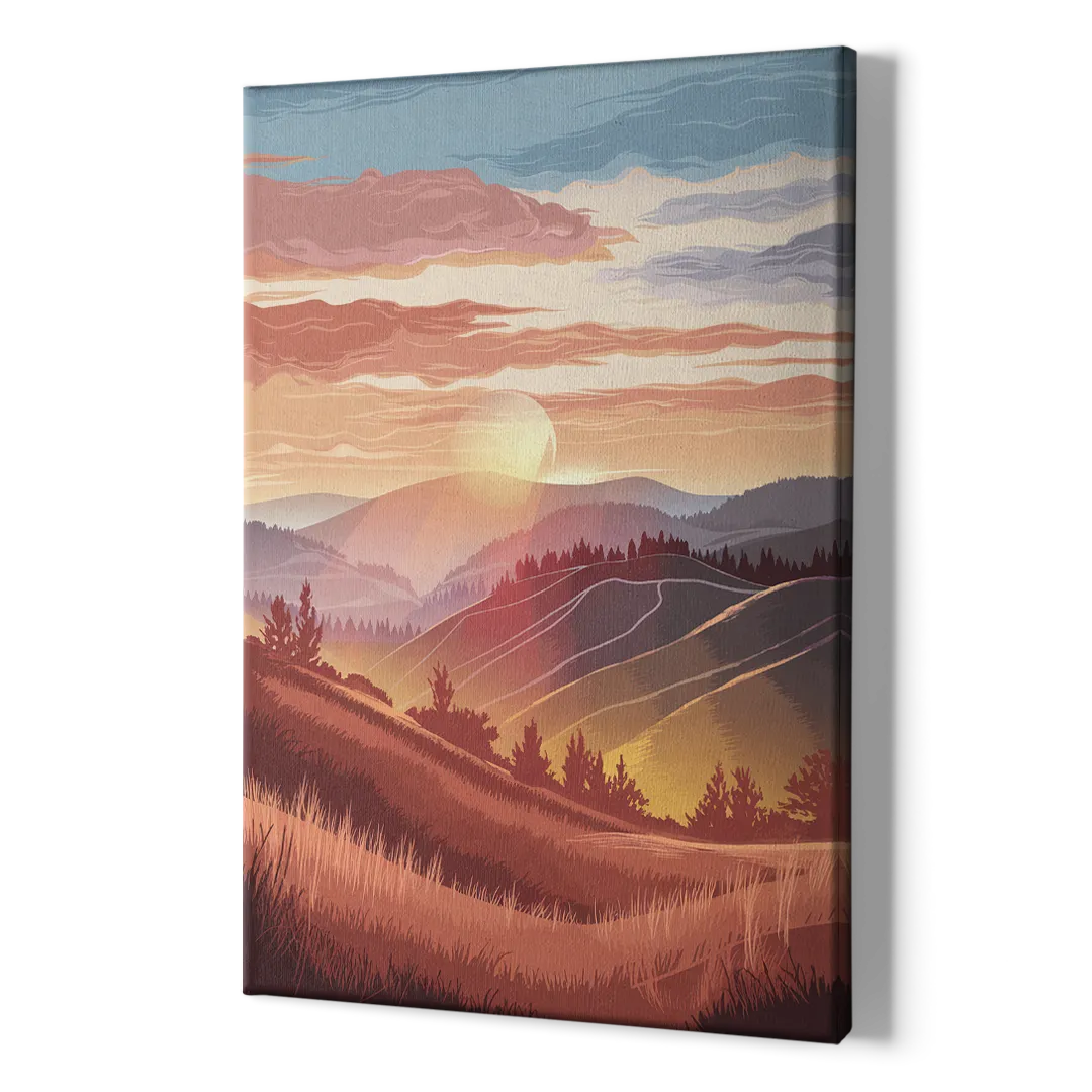 Ashland Sunrise Over Hills - Canvas Print Art Sides