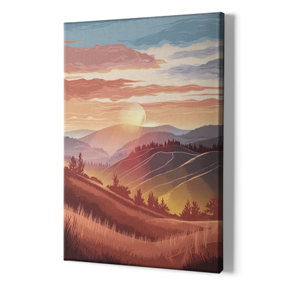 Ashland Sunrise Over Hills - Canvas Print Art Sides