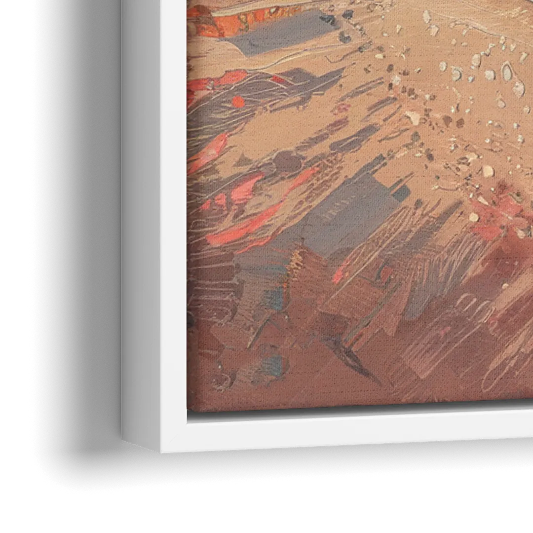Miami Beachfront Horizon - Close-Up White Frame Canvas