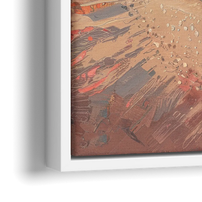 Miami Beachfront Horizon - Close-Up White Frame Canvas